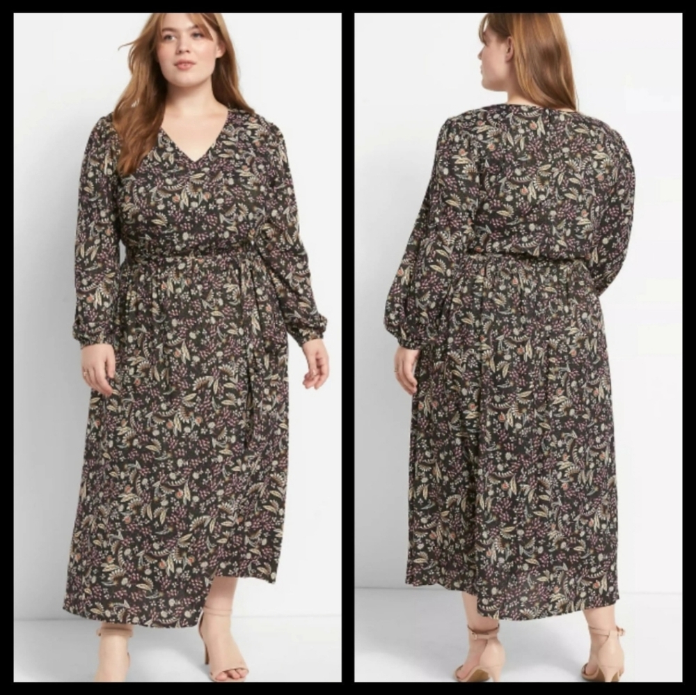 Lane Bryant Faux-Surplice Midi Dress - Picture 2 of 9